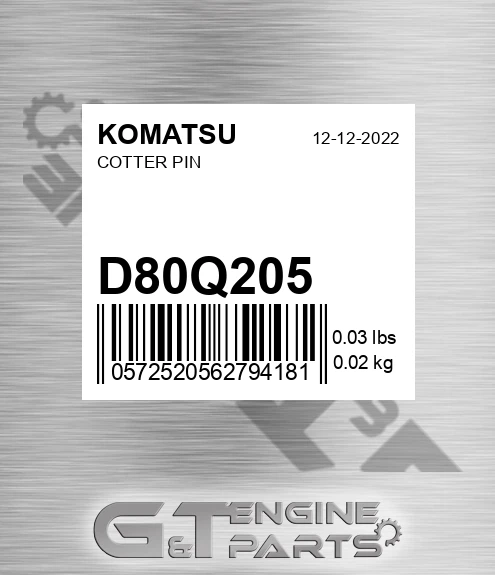 D80Q205 Cotter Pin