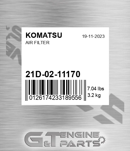 21D-02-11170 Air Filter for KOMATSU
