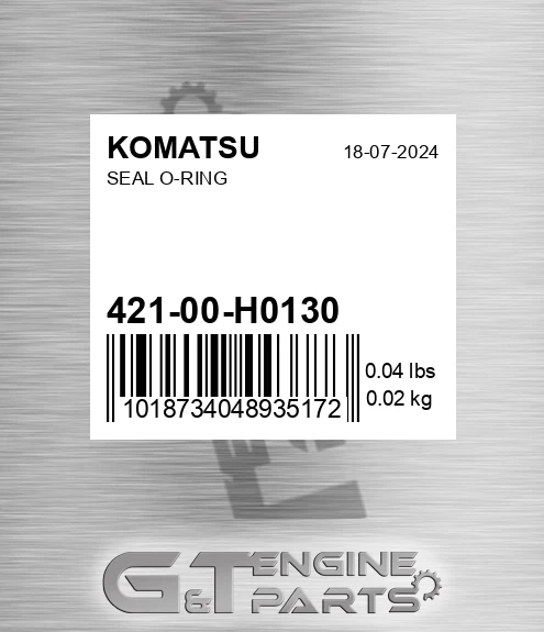 421-00-H0130 Seal O-ring for KOMATSU