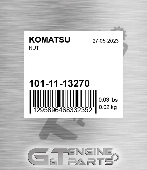 101-11-13270 Nut for KOMATSU