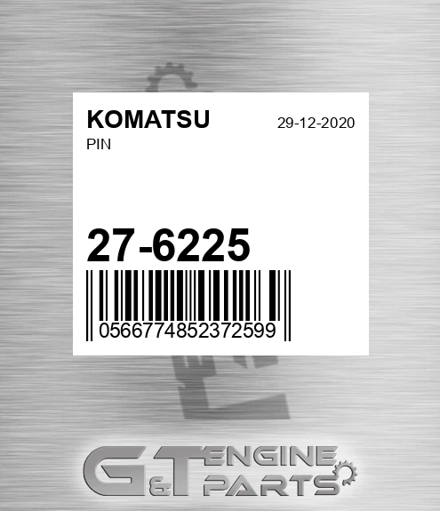 27-6225 Pin for KOMATSU