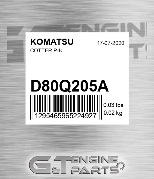 D80Q205A Cotter Pin