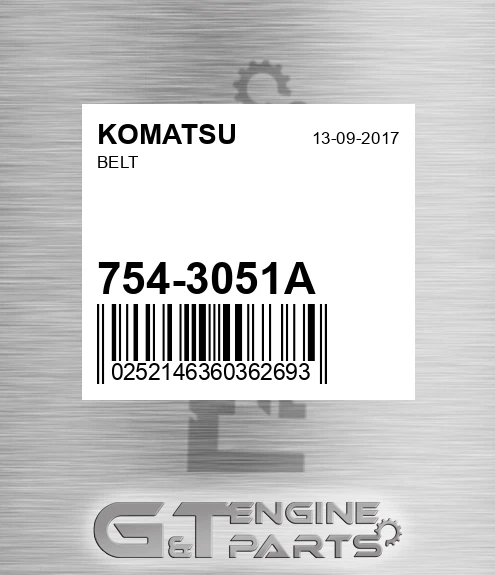 754-3051A Belt for KOMATSU