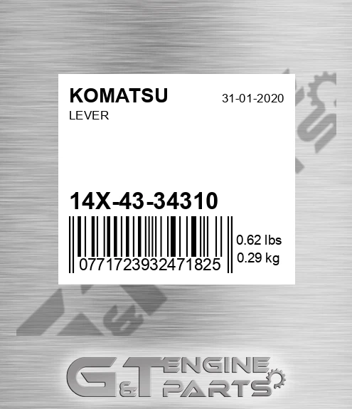 14X-43-34310 Lever for KOMATSU