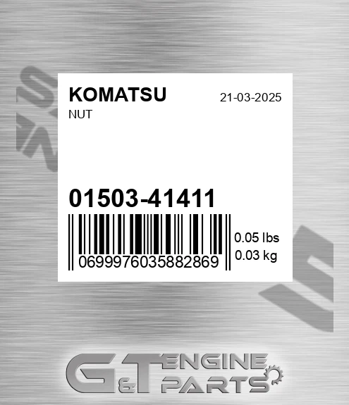 01503-41411 Nut for KOMATSU