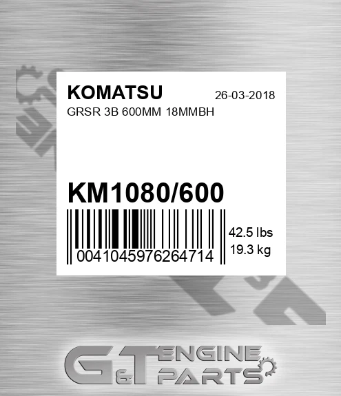 KM1080/600 Grsr 3b 600mm 18mmbh
