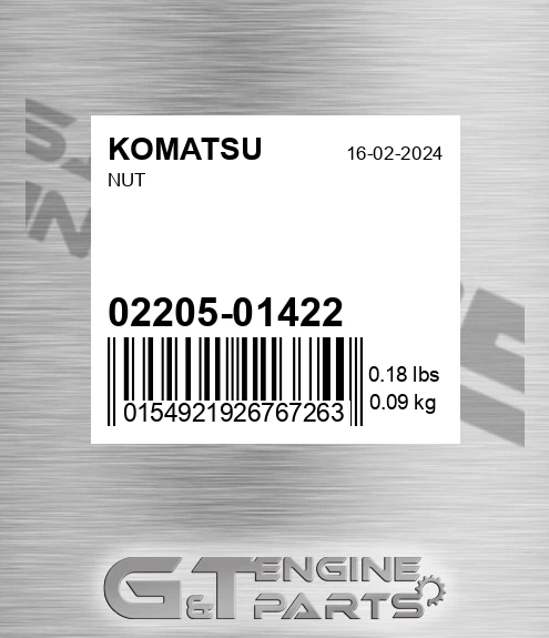 02205-01422 Nut for KOMATSU