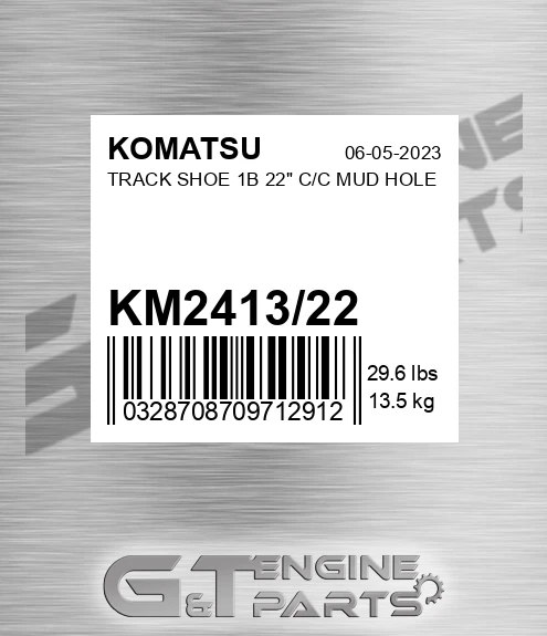 KM2413/22 Track Shoe 1b 22" C/c Mud Hole for KOMATSU