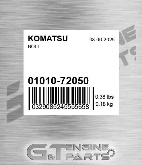 01010-72050 Bolt for KOMATSU
