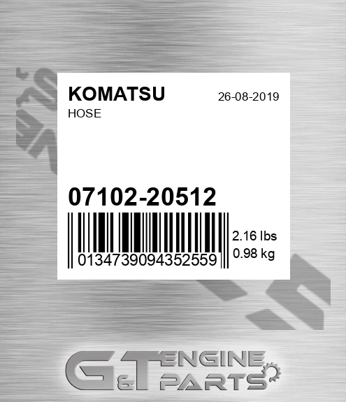 07102-20512 Hose for KOMATSU