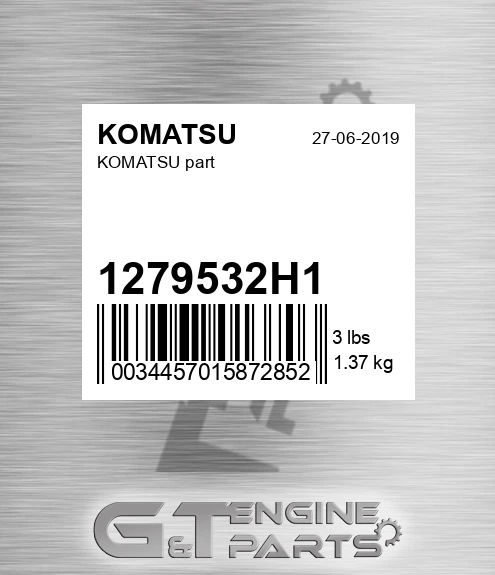 1279532H1 Part for KOMATSU