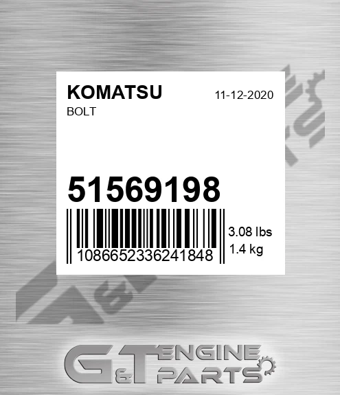 51569198 KOMATSU Bolt