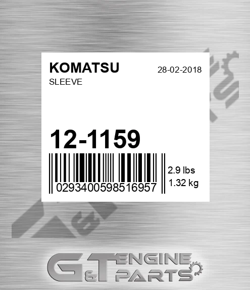 12-1159 Sleeve for KOMATSU