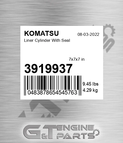 3919937 Liner Cylinder With Seal