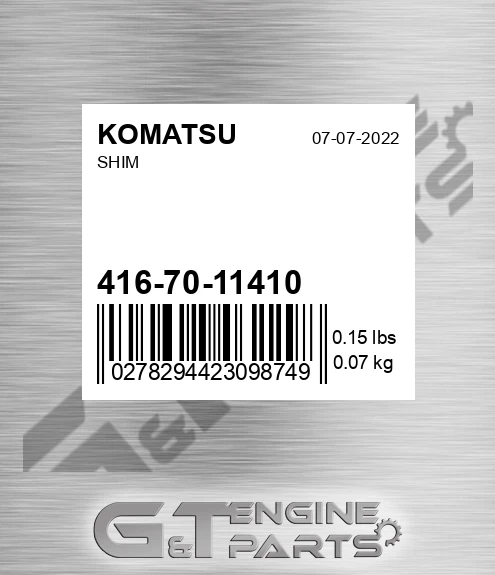 416-70-11410 Shim for KOMATSU