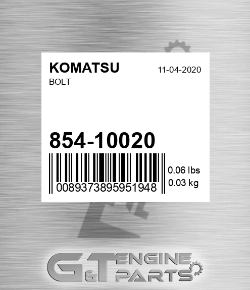 854-10020 Bolt