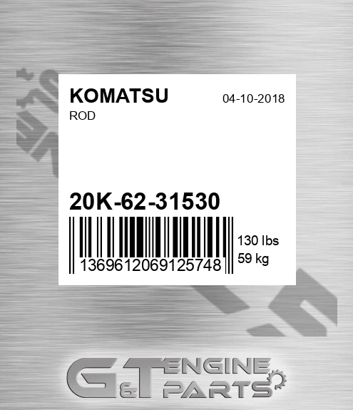 20K-62-31530 Rod for KOMATSU