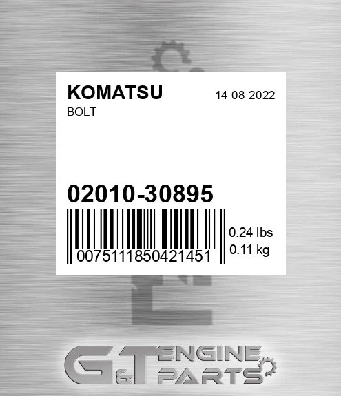 02010-30895 Bolt for KOMATSU