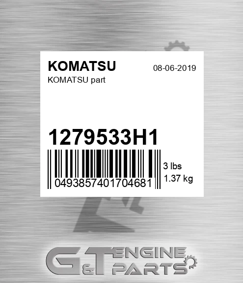 1279533H1 Part for KOMATSU