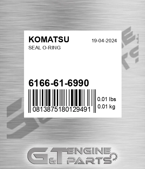 6166-61-6990 Seal O-ring for KOMATSU