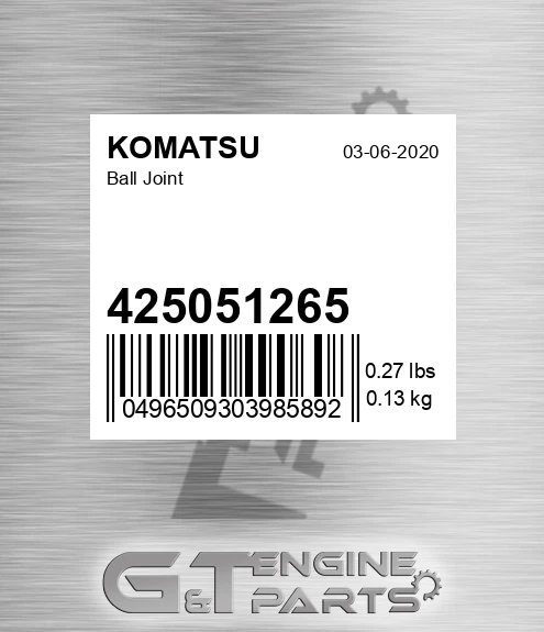 425051265 Ball Joint for KOMATSU