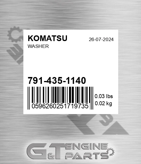 791-435-1140 Washer