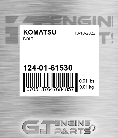 124-01-61530 Bolt for KOMATSU