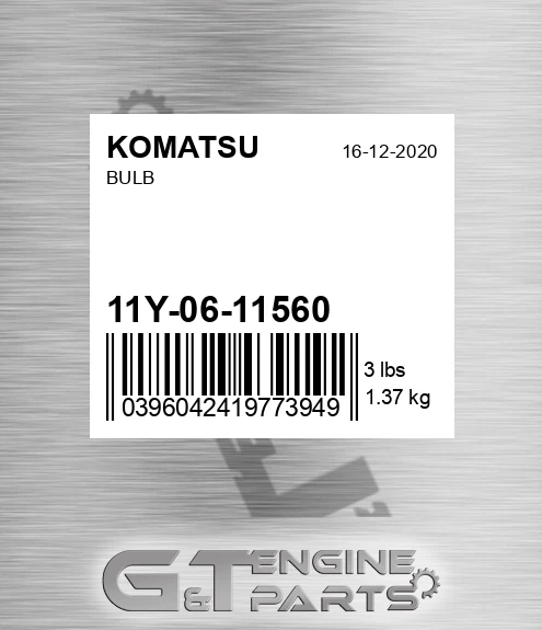 11Y-06-11560 Bulb for KOMATSU