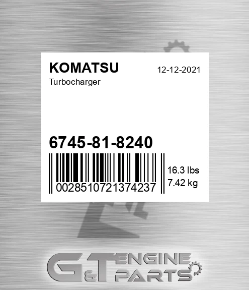 6745-81-8240 Turbocharger for KOMATSU