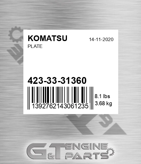 423-33-31360 Plate for KOMATSU