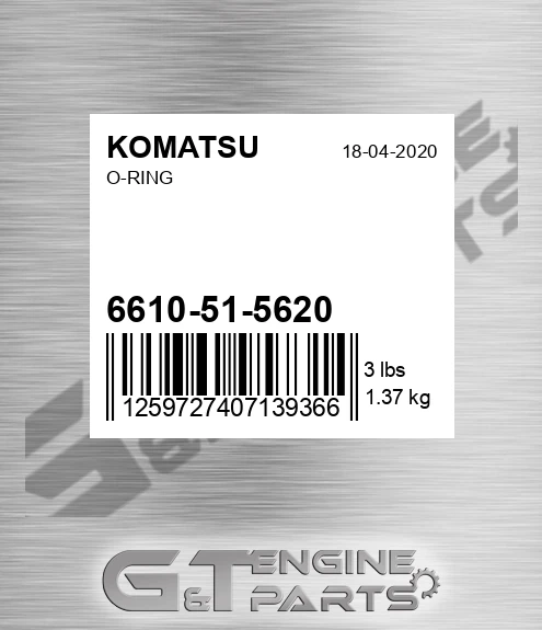 6610-51-5620 O-ring for KOMATSU