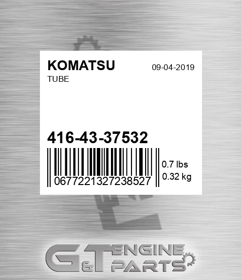 416-43-37532 Tube for KOMATSU
