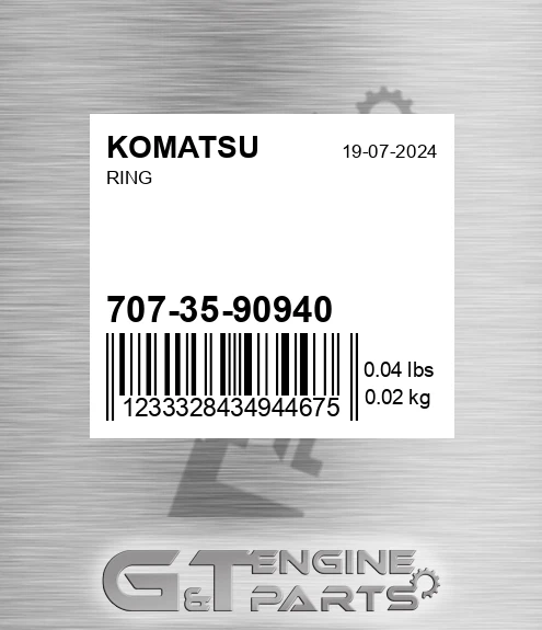707-35-90940 Ring for KOMATSU
