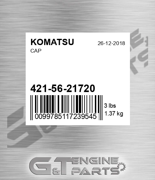 421-56-21720 Cap for KOMATSU