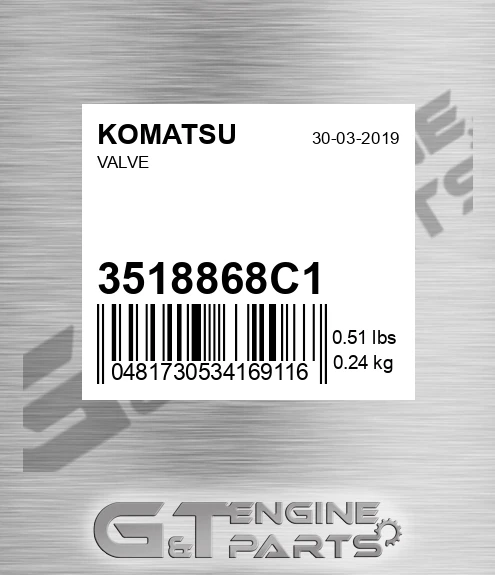 3518868C1 Valve for KOMATSU