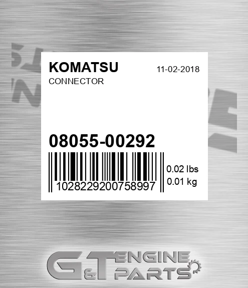 08055-00292 Connector for KOMATSU