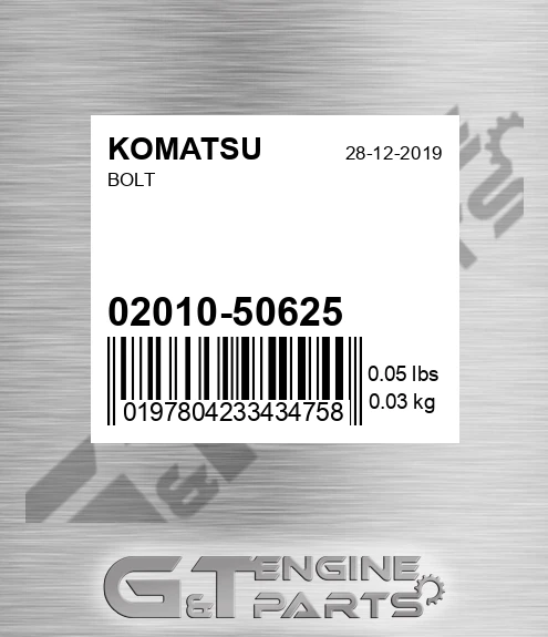 02010-50625 Bolt for KOMATSU