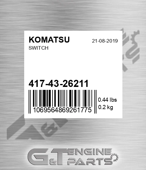 417-43-26211 Switch for KOMATSU