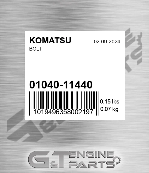 01040-11440 Bolt for KOMATSU