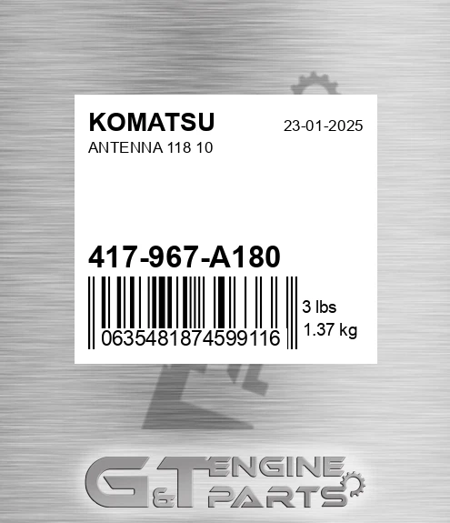 417-967-A180 Antenna 118 10 for KOMATSU