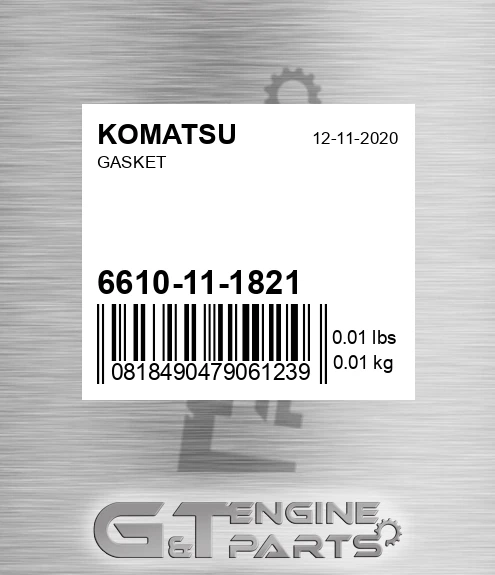 6610-11-1821 Gasket for KOMATSU