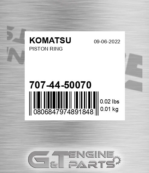 707-44-50070 Piston Ring for KOMATSU
