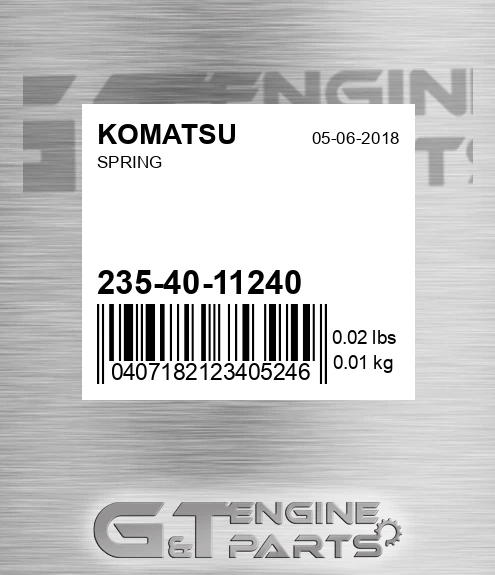 235-40-11240 Spring for KOMATSU