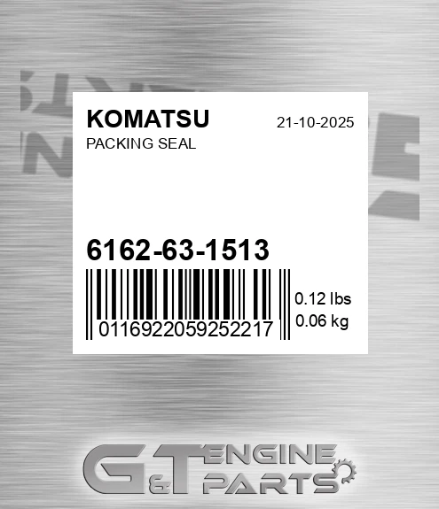 6162-63-1513 Packing Seal for KOMATSU