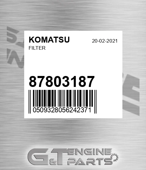 87803187 KOMATSU Filter