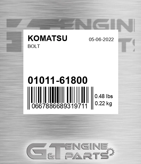 01011-61800 Bolt for KOMATSU