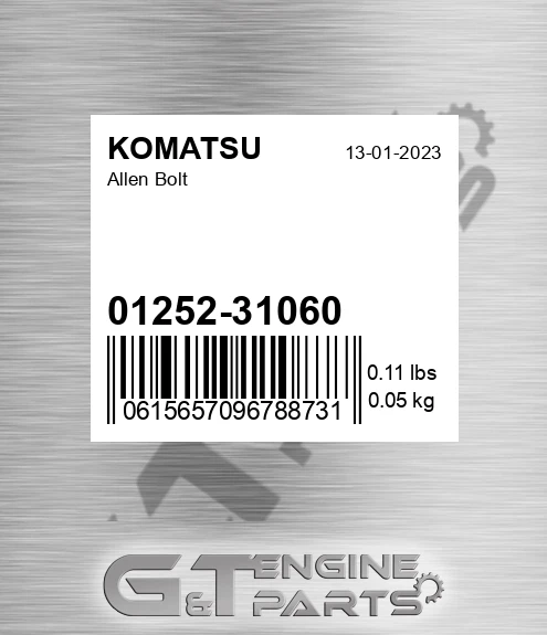 01252-31060 Allen Bolt for KOMATSU