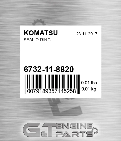 6732-11-8820 Seal O-ring for KOMATSU
