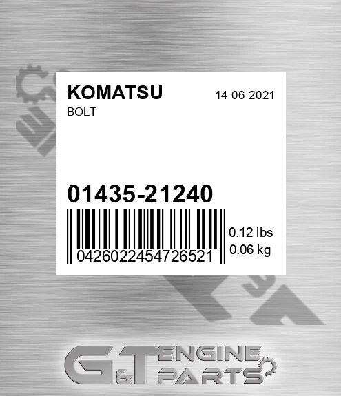 01435-21240 Bolt for KOMATSU