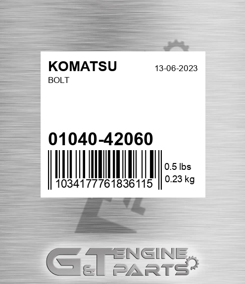 01040-42060 Bolt for KOMATSU